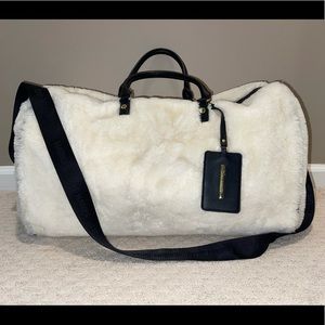 Rare STEVE MADDEN Faux Fur Weekender Duffle Bag
